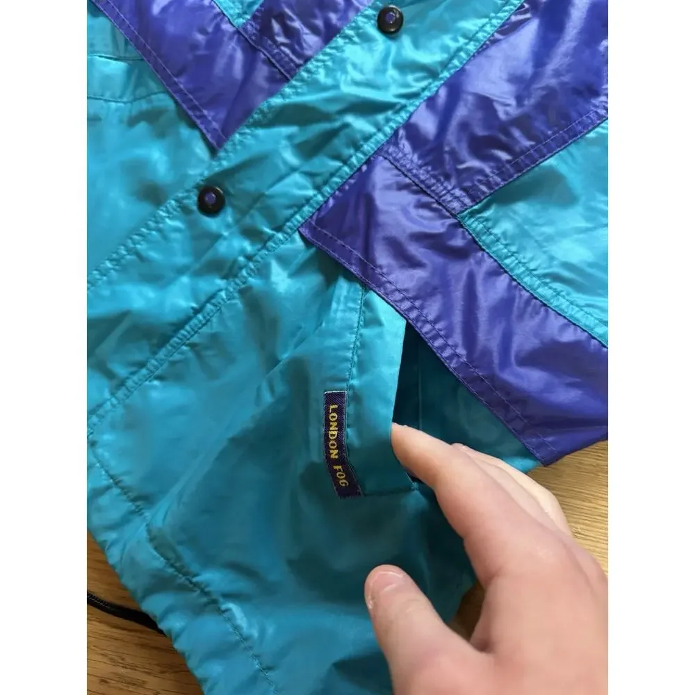 London Fog Youth Kids Size Large 7 Windbreaker Jacket Colorful‎ NylonFull Zip